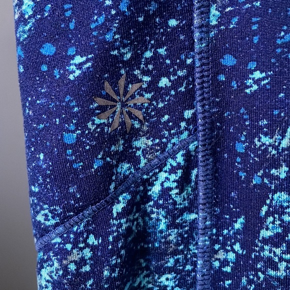 ATHLETA SPLATTER BE FREE KNICKER YOGA PANTS WITH POCKETS - Picture 3 of 13